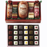 The Swiss Colony High 5 Food Bundle - Assorted Summer Sausages and Cheeses with Christmas Petits Fours - Assorted Chocolate and Mini Layer Cakes