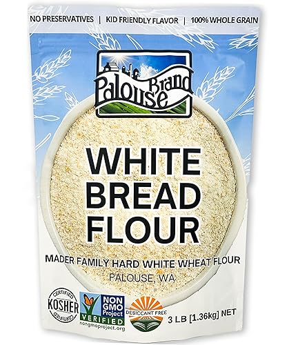 Palouse Brand Certified Glyphosate Residue Free Bread Flour | 3 LBS | Whole Grain | Stone Ground | Non-GMO | 100% Non-Irradiated | Kosher | USA Grown