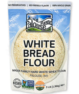 Palouse Brand Certified Glyphosate Residue Free Bread Flour | 3 LBS | Whole Grain | Stone Ground | Non-GMO | 100% Non-Irradiated | Kosher | USA Grown