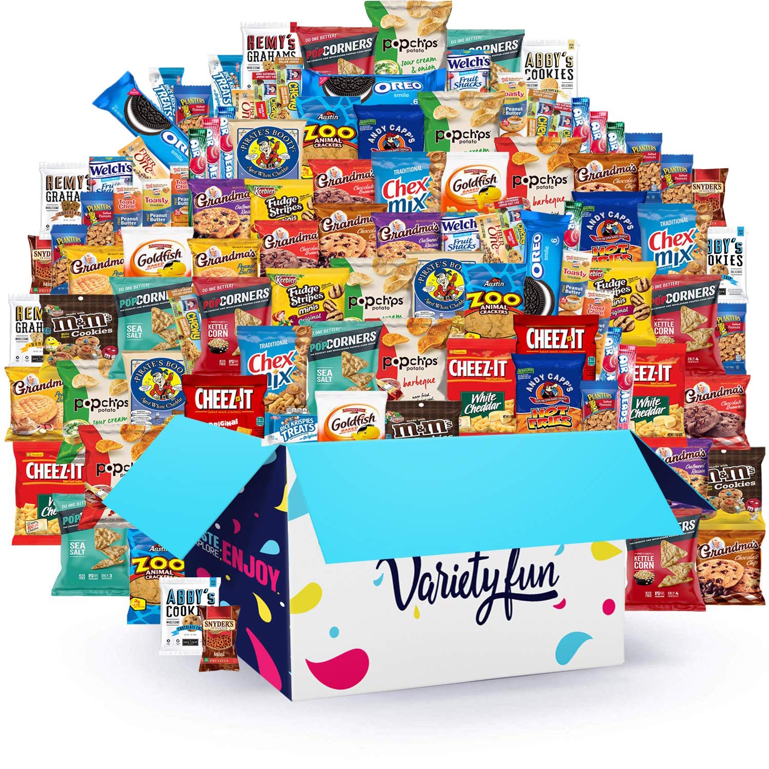 Variety Fun Office Snacks (240 Count) - Bulk Assortment - Over 20 Pounds of Chips Cookies & Candy