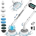 kHelfer Electric Spin Scrubber Kh8, Upgrade Cordless Shower Scrubber 8 Replacement Head, 1.5H Bathroom Scrubber Dual Speed, Shower Cleaning Brush