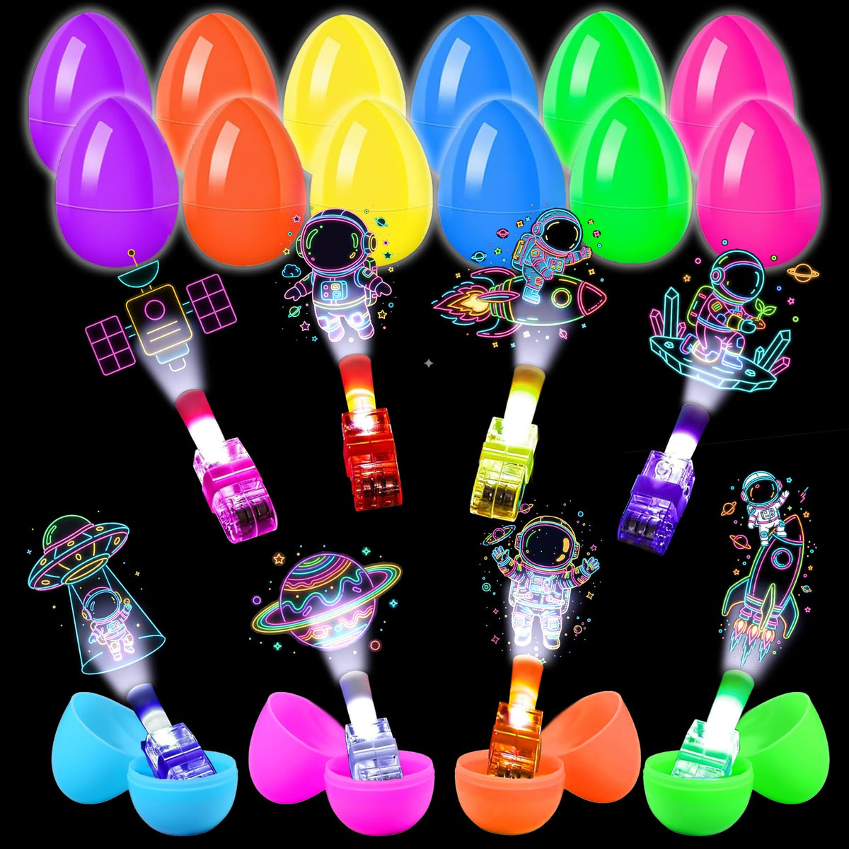 CHOOHC 48 Pack Easter Basket Fillers Set - 24 Fillable Plastic Egg