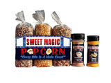 Sweet Magic Popcorn "The Celebration Package" - Kernels and Seasonings Variety Pack (set of 5) - 3 Non-GMO 16oz Popcorn Kernel Bags (Purple