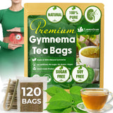 Lavendium, Premium 120 Gymnema Leaf Tea Bags, 100% Natural & Pure from Leaves. Gymnema Tea Bags for Diabetics - COLD-DRIED for Maximum Freshness