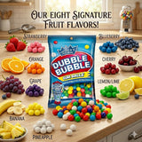 Dubble Bubble Mini Gumball Machine Refills 4.4 oz Bag (2-Pack), 1/2 inch 13mm Assorted Fruit Flavor Bubble Gum, With Galley Grove Sugar-Free Breath