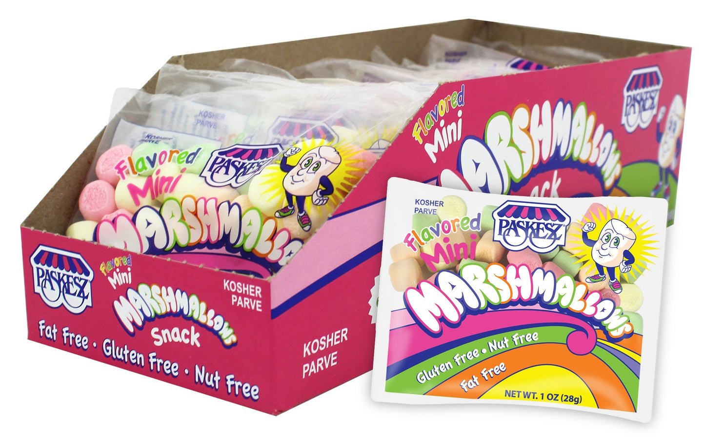 Paskesz Flavored Mini Marshmallows 1 Oz. Bag (Pack of 12)