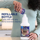 Bona Hardwood Floor Cleaner Bottle for use with Swiffer WETJET Spray Mop, Cedar Wood Scent, makes 64 Fl Oz - Includes Filled Bottle + Concentrate