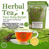 Milk Thistle Herbal Tea - 4 oz (113g) - Cardo Mariano - 100% Natural Loose Leaf - Wildcrafted, Non-GMO, Vegan, Gluten-Free - Resealable Bag - by High