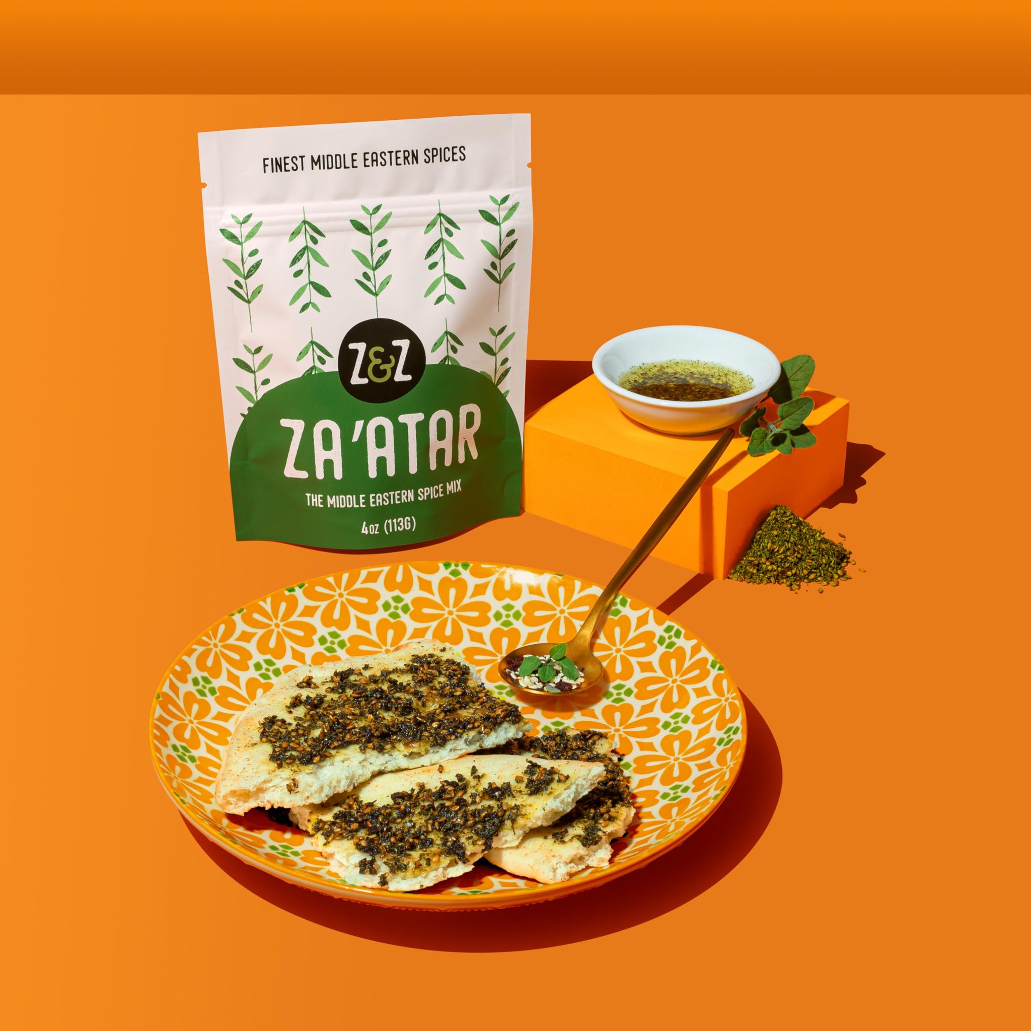 Za'atar by Z&Z | Za'atar Spice Blend with Zaatar Spice, Sumac, & Toasted Sesame Seeds | Za'atar Seasoning for Breads, Salads, Chicken, or Snacks |