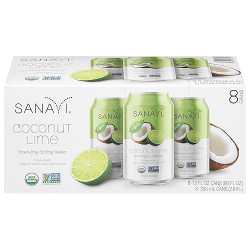 Sanavi, Sparkling Water Original Coconut Lime 8 Pack, 96 Fl Oz