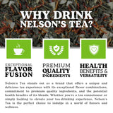 Nelson's Tea Almond Amaretto - Herbal Green Loose Leaf Tea, Curated Blend with Sencha Green Tea, almonds, Dried Cherries, and Safflower - Perfect