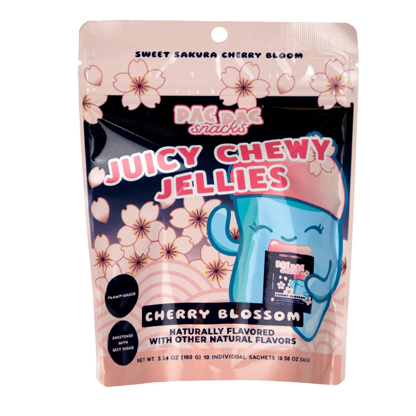 Cherry Blossom Juicy, Chewy Jellies I Premium Konjac Jelly Treats I 10 Sachets per Bag I Vegan, Gluten-Free, Low Calorie I Crafted in Japan I 5g