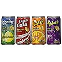 Kidsmania Soda Can Fizz Candy Variety Pack: Sprint Lemon Lime, Loca Cola, Crash Orange, Splash Grape - 0.25 Ounce, 72-Pack