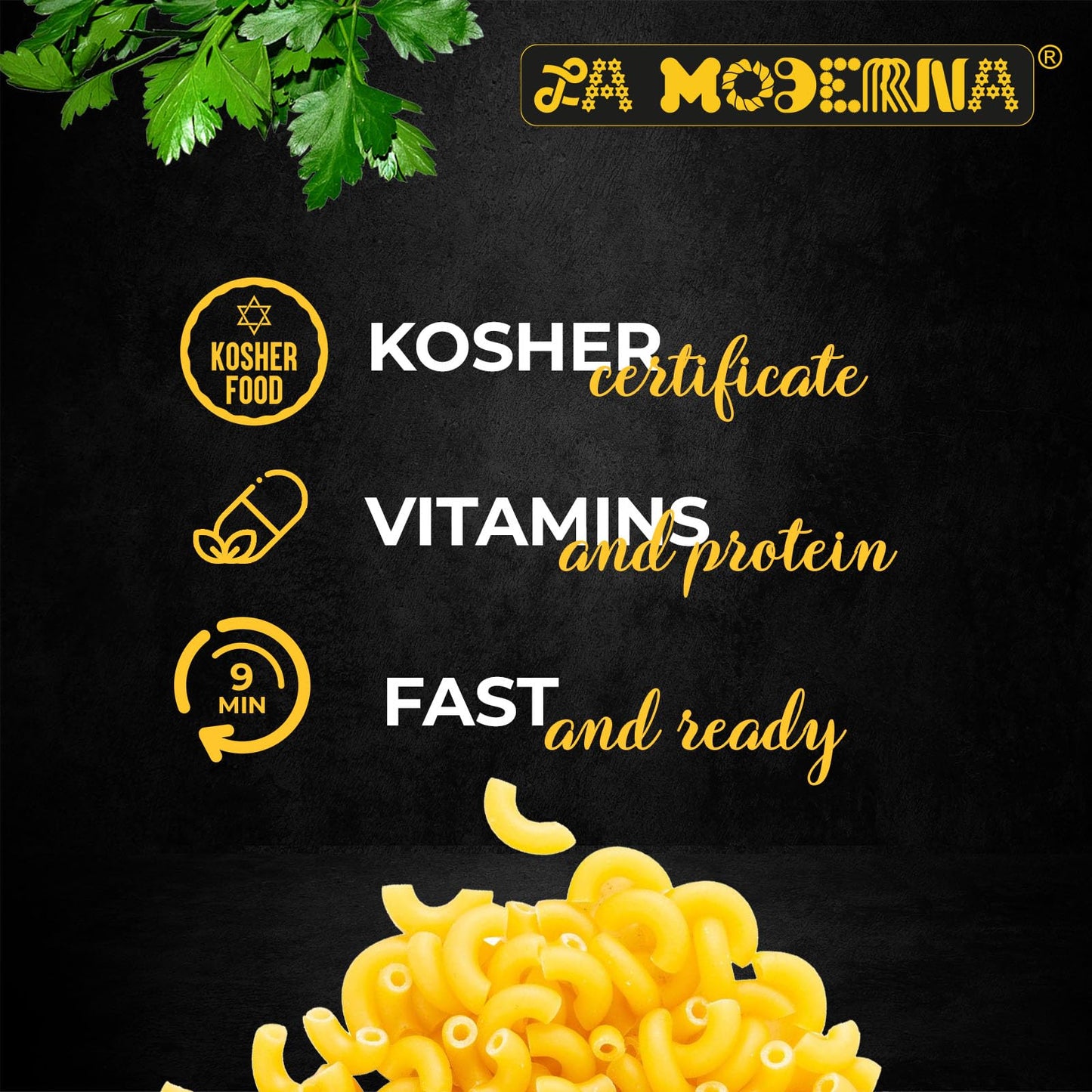 LA MODERNA, Elbow Codos Pasta, 7 oz (Pack of 1) | Enriched Durum Wheat Semolina | Kosher, Non-GMO, Iron and Vitamin-Fortified | Perfect for Soups