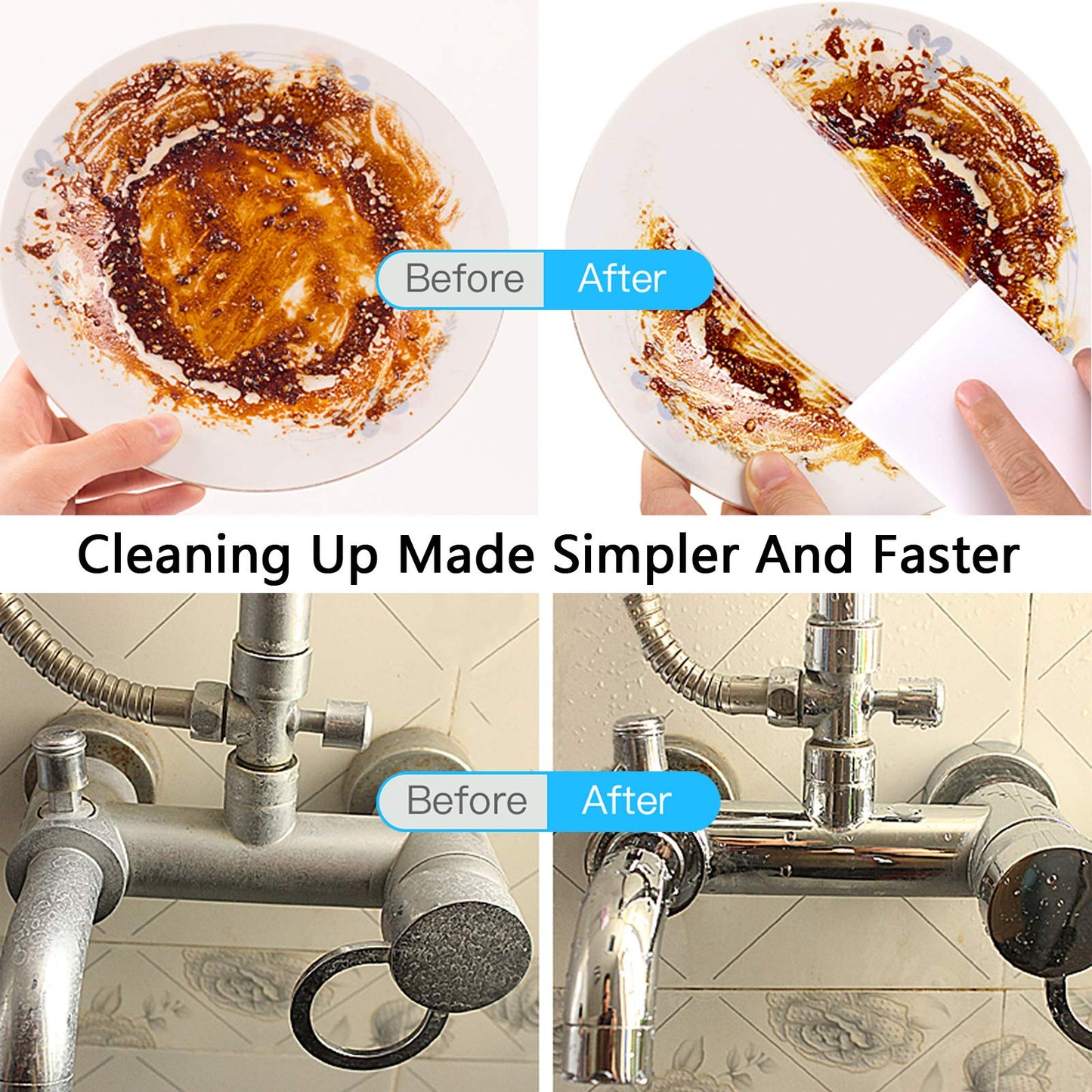 100 Pack Magic Sponges Eraser for Cleaning, Premium Reusable Melamine Sponge Scrubber Foam Cleaning Pads for Kitchen Dishes, Bathtub, Baseboard, Shoes