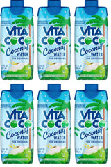 Coconut Water, Original Natural Hydrating Electrolyte Beverage, 11.1 fl oz, 6 Count - Ideal for Halloween Baskets, Healthy Drinks, Pantry Staples