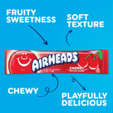 Airheads Full-Size Candy Bars, Taffy Candy Pack, Individually Wrapped Bulk Candy, Cherry Flavor Artificially Flavored, 36 Count Box