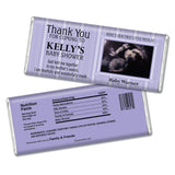 25pk Baby Shower Custom Sonogram Photo Wrappers for Chocolate Bars - Lilac