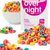 Oats Overnight Fruity Cereal - Overnight Oats with 20g Protein, High Fiber Breakfast Protein Shake - Gluten Free Oatmeal, Non GMO High Protein Oatmeal