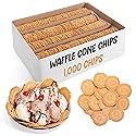 Waffle Cone Chips For Ice Cream Nachos - Round Waffle Chip - Round Wafer Cookies - Bulk Pack - 1,000 Chips