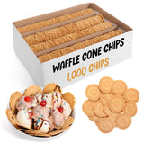Waffle Cone Chips For Ice Cream Nachos - Round Waffle Chip - Round Wafer Cookies - Bulk Pack - 1,000 Chips