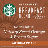 Starbucks Breakfast Blend Coffee K-Cups,24 K-Cups count,(0.44 OZ each)