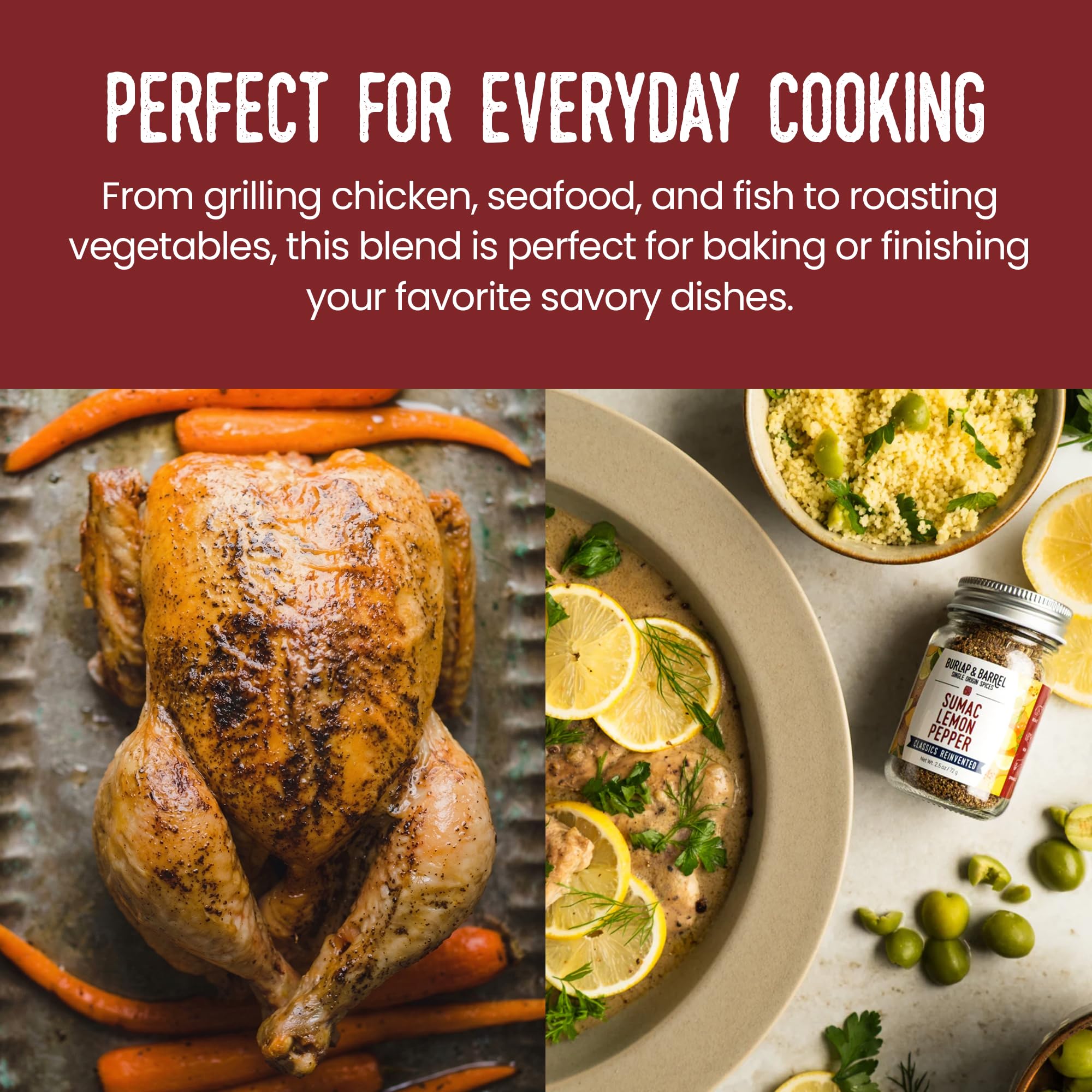 Burlap & Barrel Sumac Lemon Pepper - As Seen on Shark Tank! - Bright, Peppery, and Full of Citrusy Snap - Great for Chicken, Fish, and Vegetables