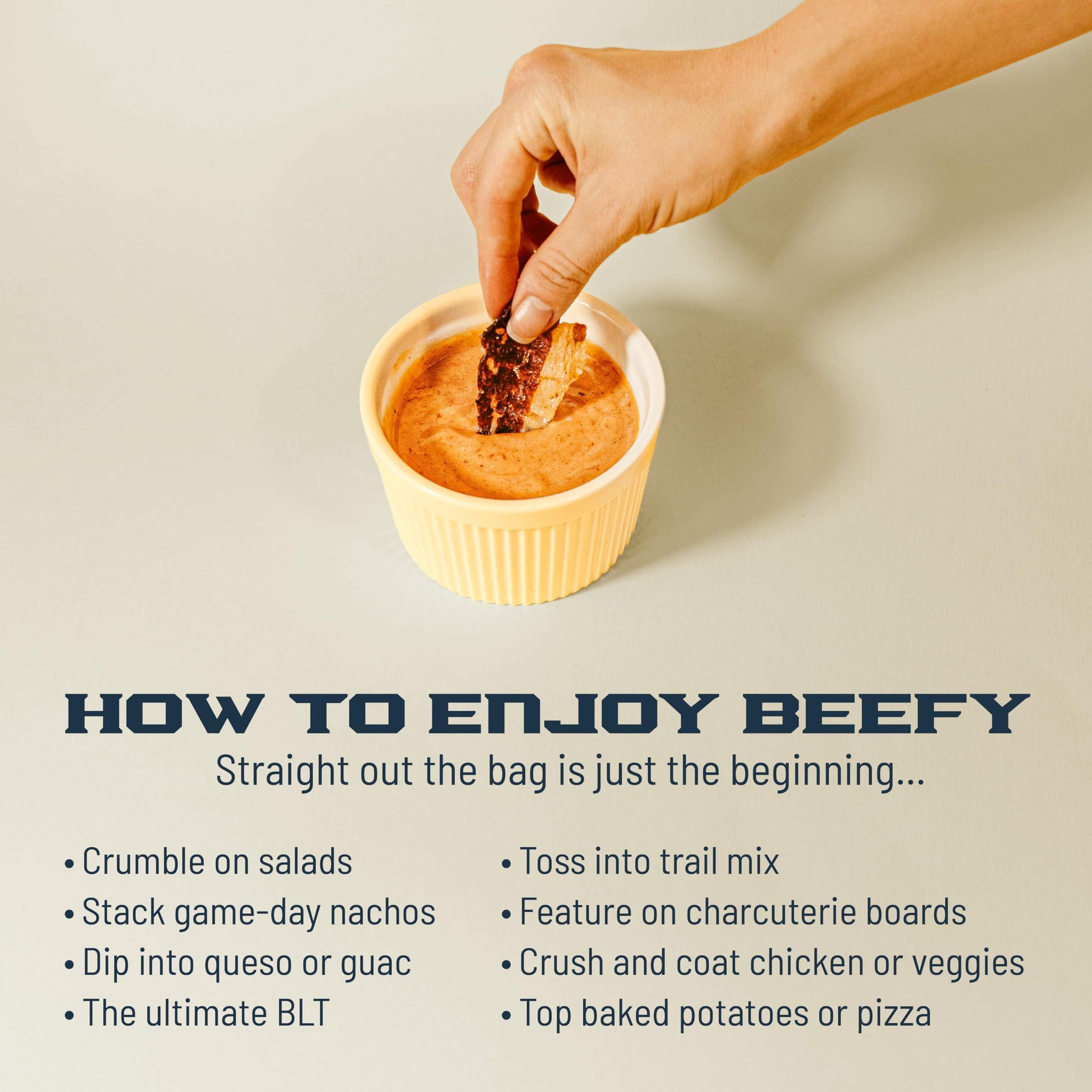 Beefy Meat Chips Original Flavor | 13g Protein Per Serving, Only 2 Ingredients, Prime Brisket Jerky Chips with Real Salt | High Protein Zero Sugar