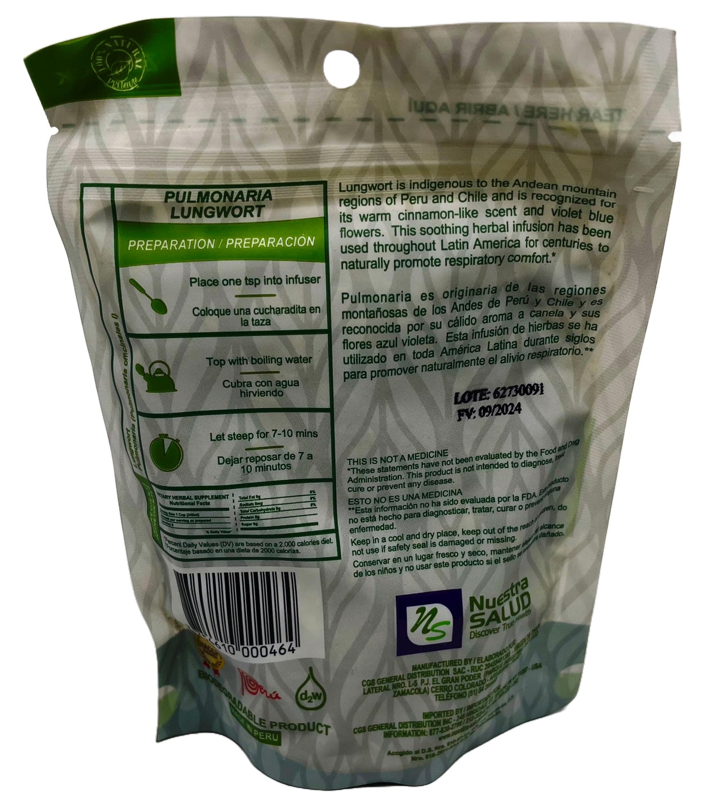Lungwort Herbal Tea Pulmonaria Value Pack (120g)