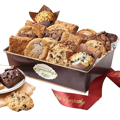 Broadway Basketeers Corporate Sympathy Gift Basket - Individually Wrapped Brownies and Cookies Gift Basket - Condolence & Bereavement Corporate Gifts