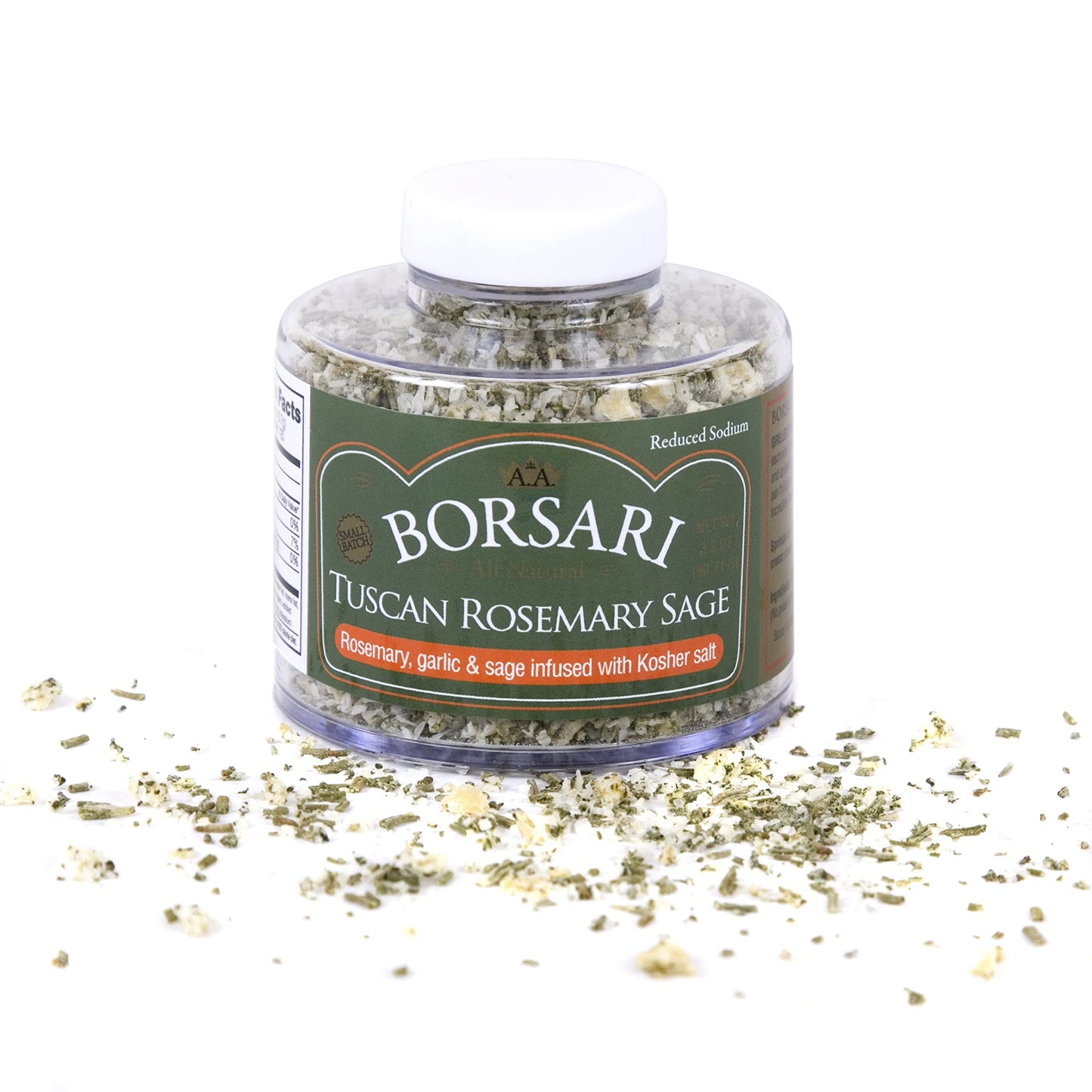 Borsari New Tuscan Rosemary Sage Seasoned Salt Blend - Gourmet Seasonings With Herbs and Spices - All Natural Seasoning for Cooking (Tuscan Rosemary