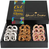 Hazel & Creme Gourmet Get Well Pretzels - Get Well Pretzel Gift Basket - Care Package Gift Box Treats- Gourmet Food Present - Kosher Vegan