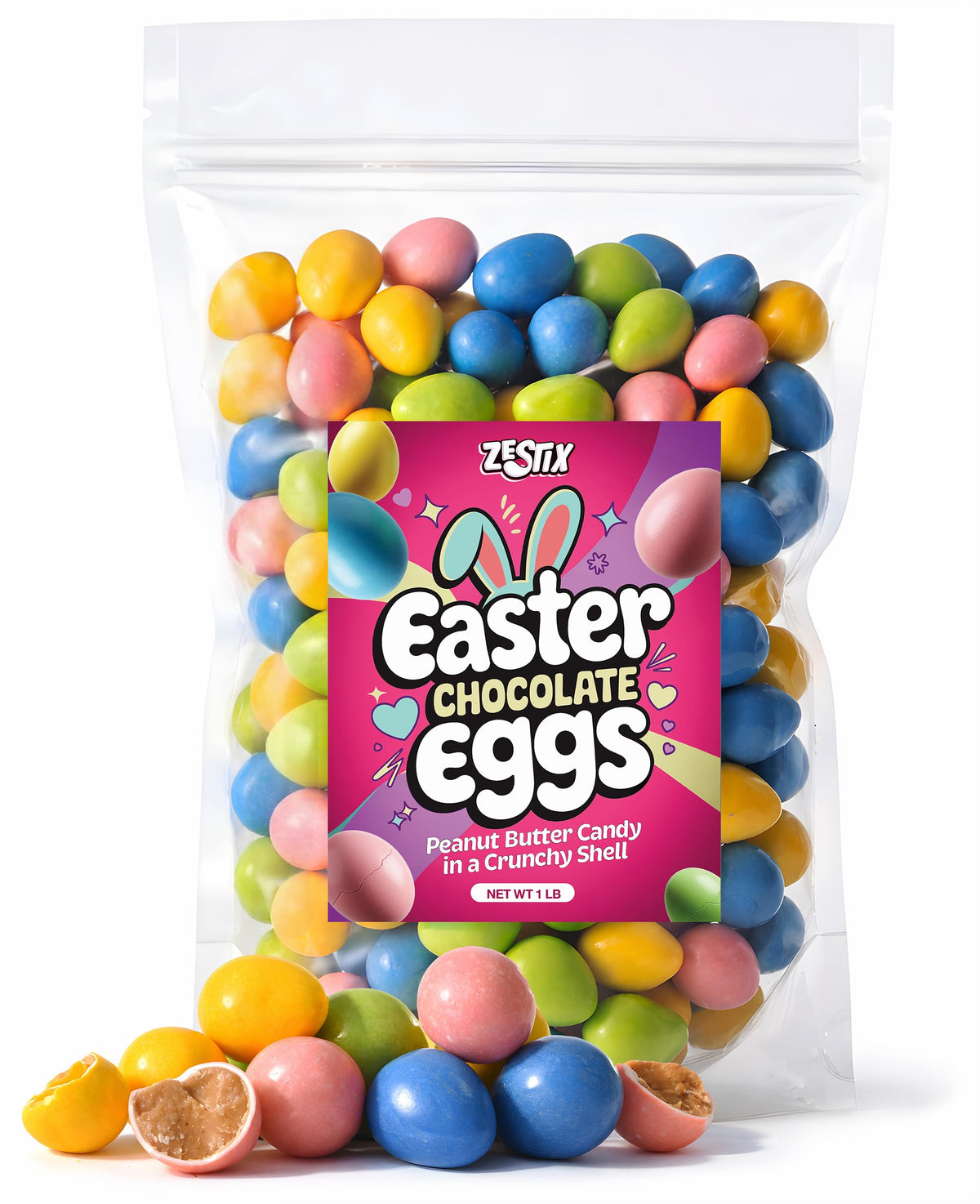 Mini Peanut Butter Candy Eggs, 1 lb Bulk Bag