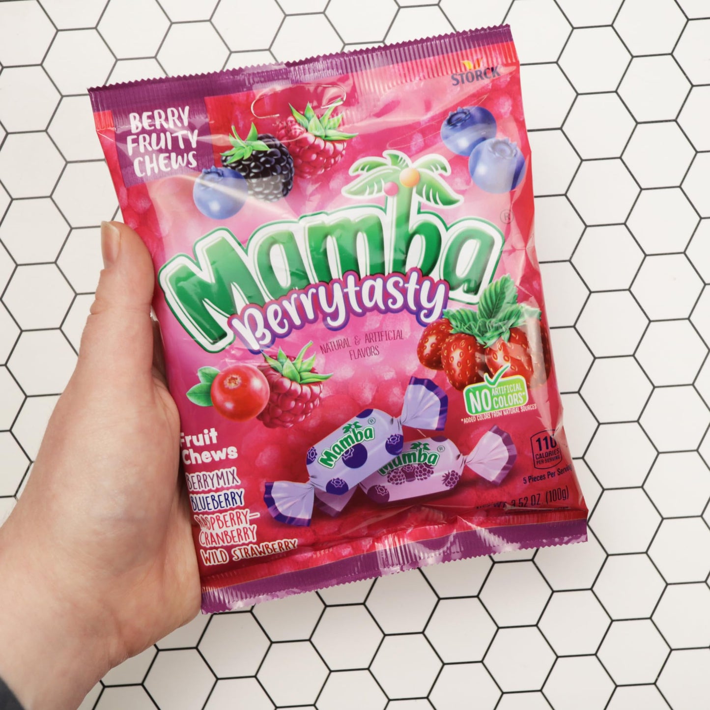 Mamba Berry Tasty Fruit Chews, Individually Wrapped Candies, Bowl Filler Treats, 7.05 Ounces (Pack of 2)