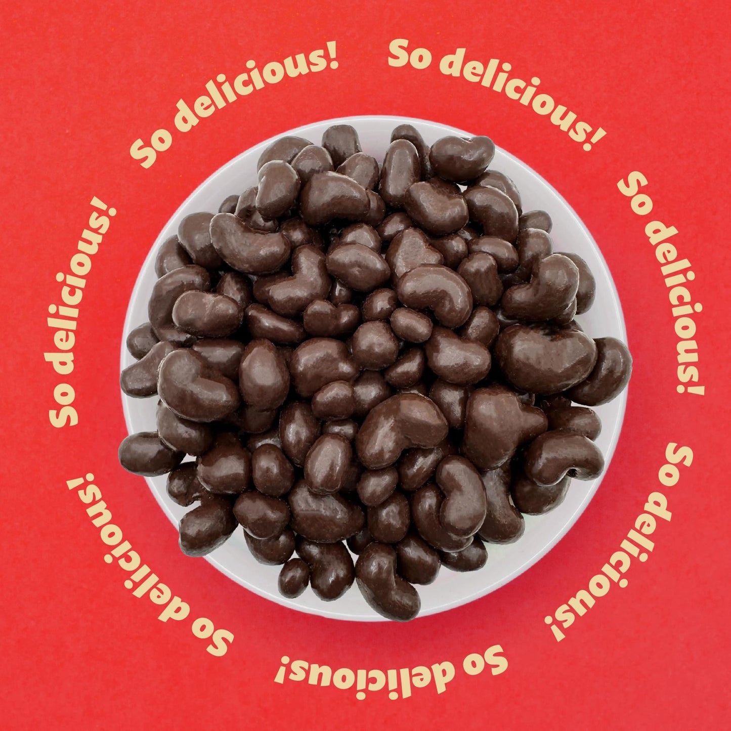 Dark Chocolate Covered Cashews 2-Pound Bag | Bulk Dark Chocolate Nuts | Coated Roasted Cashews for Snacking, Gifting, Office Candy Jars & Dessert