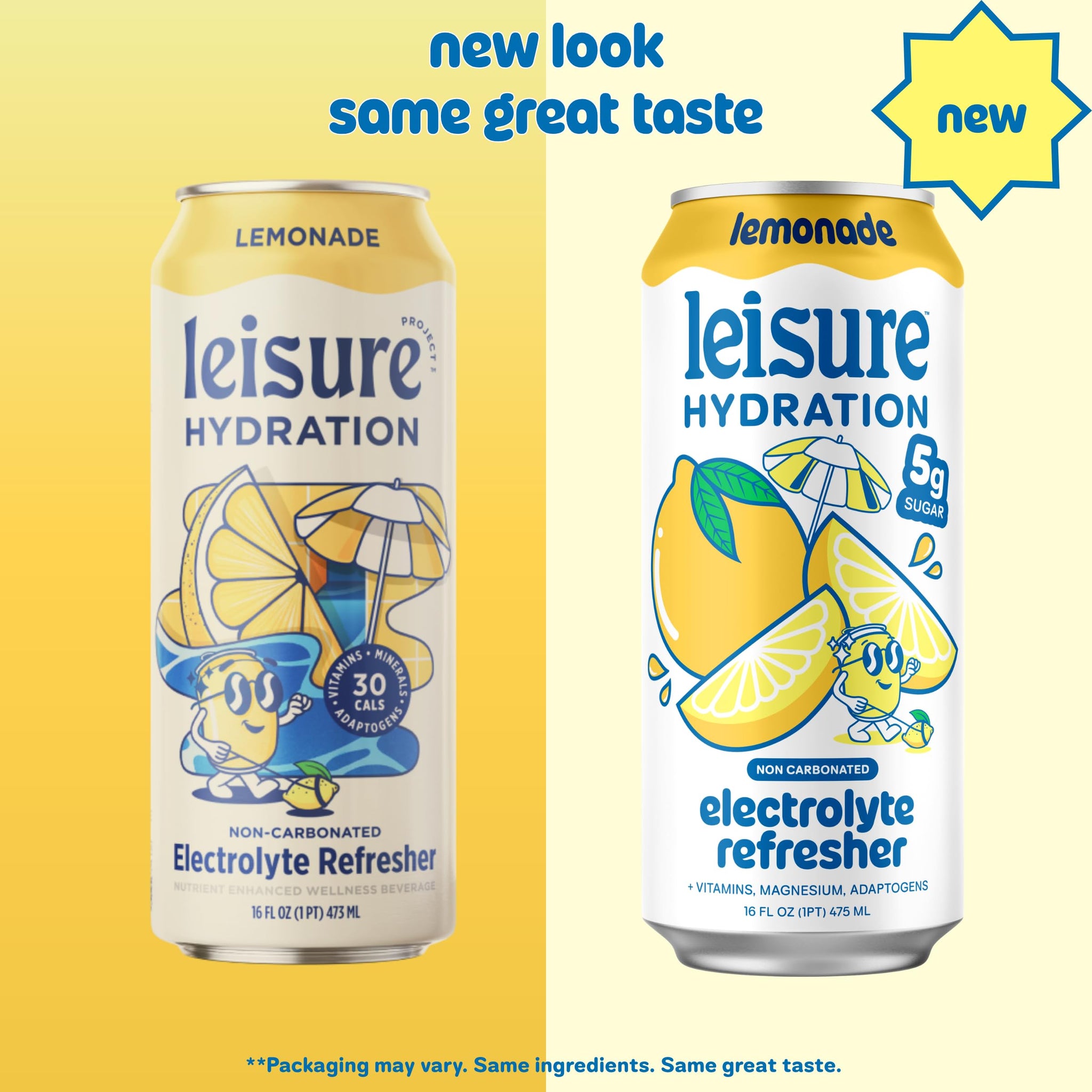 Leisure Hydration Non-Carbonated Electrolyte Refresher, Lemonade Flavor - Low Sugar Nutrient Enhanced Water Beverage - Get The Best Hydration Packed