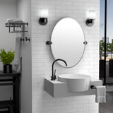 Gatco 1481MX Latitude II Round Toilet Brush and Holder, Freestanding Bathroom Toilet Brush Set, Matte Black