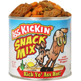 Ass Kickin' Snack Mix - 10oz can | Spicy Gourmet Blend of Peanuts, Cashews, Sesame Sticks, Rice Crackers & Pretzels | Funny Gift for Parties, Road