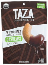 TAZA CHOCOLATES Organic Wicked Dark Chocolate Covered Cashews, 3.5 OZ