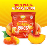 Peach Rings - 24 Packs - Peach Gummy Candies Individually Wrapped - Sweet and Sour Candy for Classroom, Snacking, Gifting, and Goodie Bags - Soft