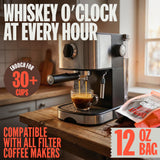 Double Neat Whiskey Coffee Organic - Enough for 30+ Cups - Bourbon Barrel Aged Ground Coffee - Premium Small-Batch Medium Roasted - Cool Coffee Gifts