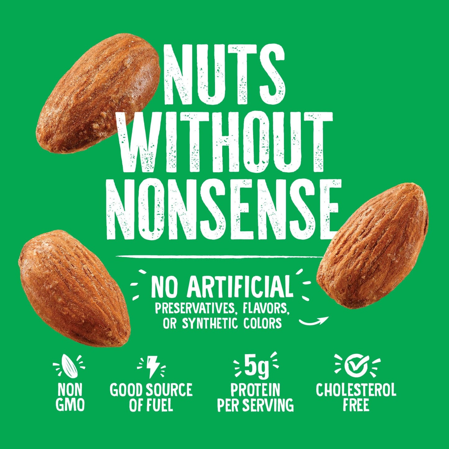 Emerald Nuts Dry Roasted Almonds (1-Pack) | 5 Oz Resealable Bag | Plant-Based Protein, Kosher Certified, Non-GMO | Contains No Artificial