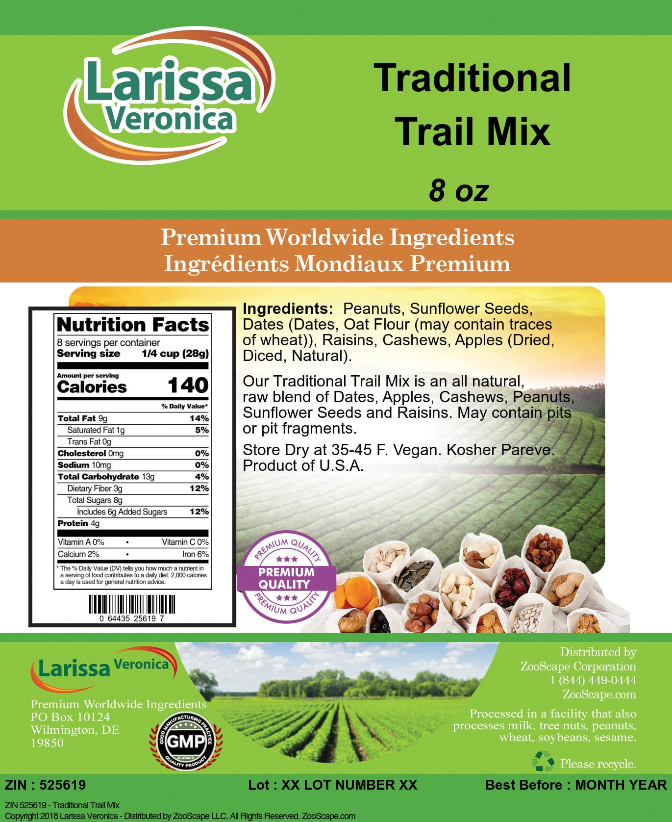Traditional Trail Mix (8 oz, ZIN: 525619) - 2 Pack