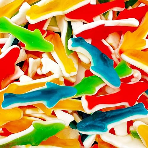 Gummy Sharks Candy | 2-Pound Bag | Assorted Flavors - Cherry, Lime, Blue Raspberry, Lemon