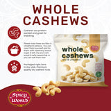 Spicy World Raw Cashews 5 LB (80oz) Bulk - Non-GMO, Gluten Free, Peanut Free, No Additives, Unsalted Natural & Pure Whole Cashews - Great for Pesto