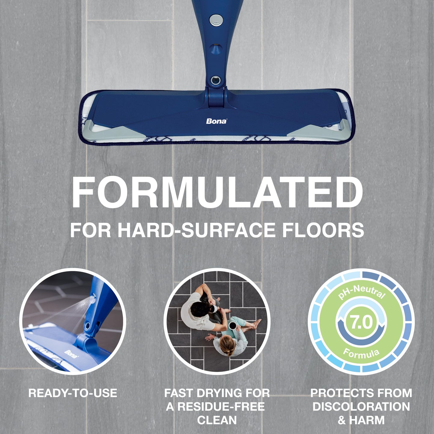 Bona Multi-Surface Floor Cleaner Refill - 128 fl oz - Lemon Mint - Residue-Free Floor Cleaning Solution refill for Spray Mop and Spray Bottles