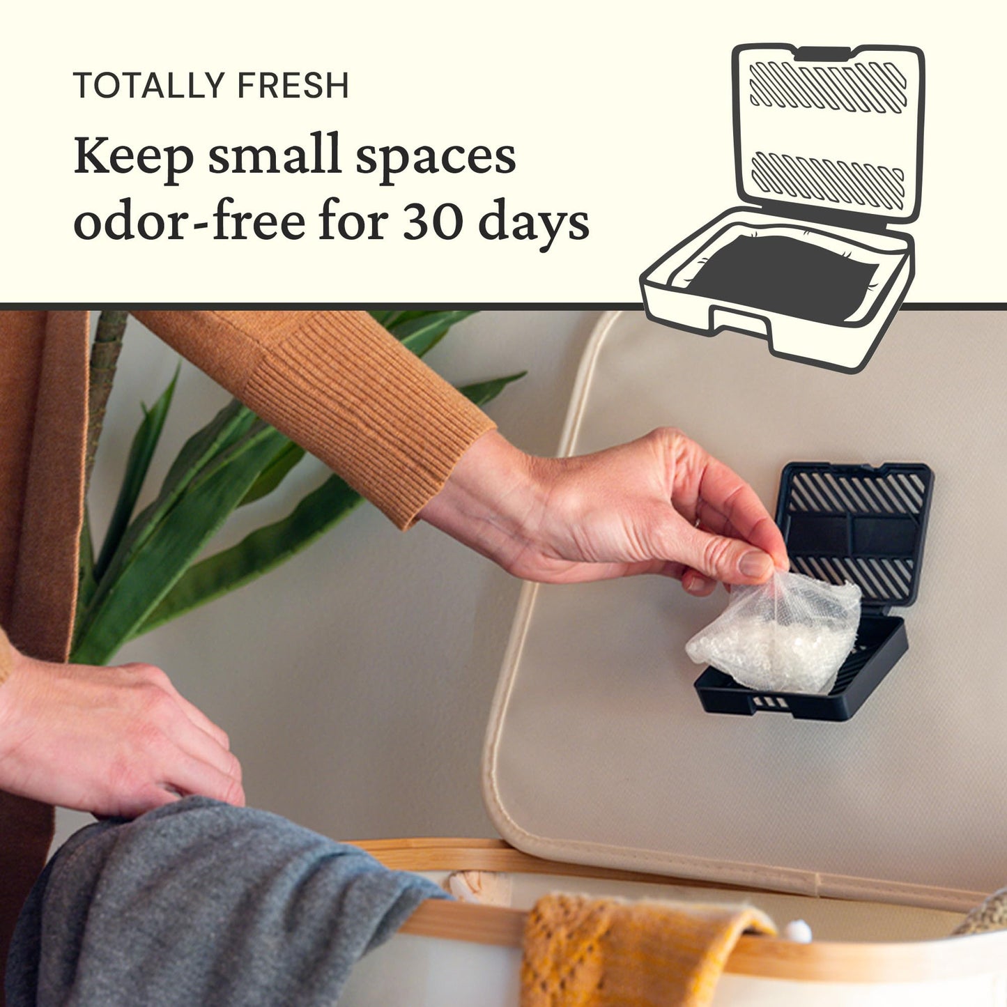Fresh Wave Lavender Odor Eliminating & Deodorizing Packs | Bag of 6 & Fresh Pod Case | Safer Odor Relief for Small Spaces | Natural Plant-Based Odor