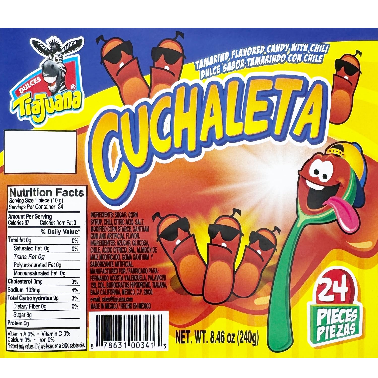 Cuchaleta Cucharitas Tamarindo con Chile Mexican Spoon Candy - 24 Count (2 Pack) - Tamarind Chili Candy Spoons, Sweet & Spicy Mexican Candy