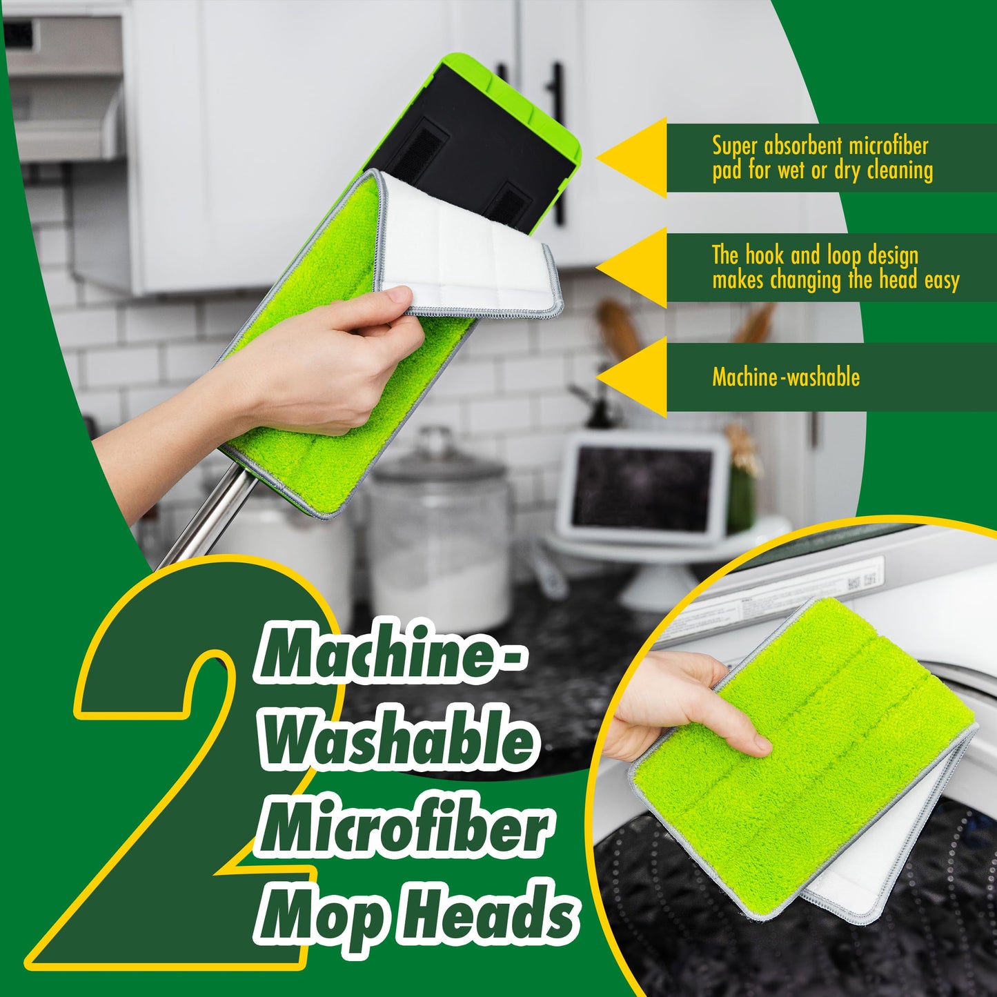 Libman Rinse 'n Wring Mop and Bucket System, Microfiber Dry Wet Mop for Floor Cleaning, Hardwood, Laminate, Tile Cleaner, Dual Chamber Bucket Design