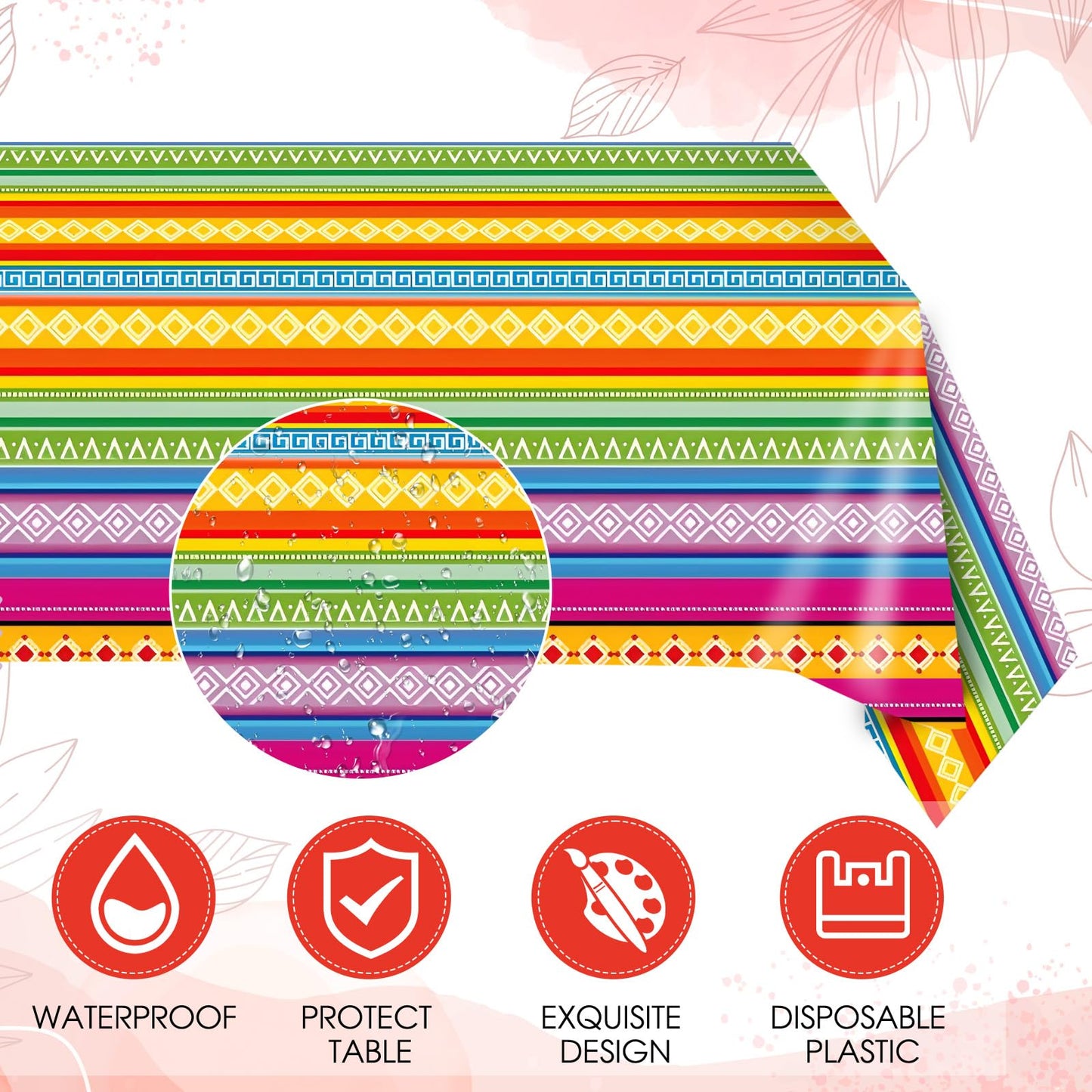 81PCS Mexican Fiesta Party Decorations Mexican Cinco De Mayo Party Decorations Supplies Mexican Disposable Paper Plates Napkins Mexico Plastic